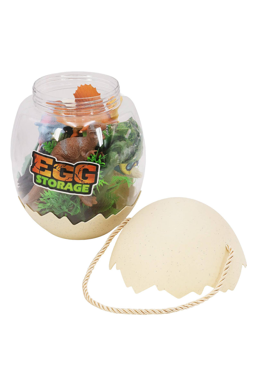 14-piece Dinosaur Figures Play Set Egg Jar