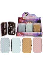 Basket Weave Vegan Leather 7 Pcs Nailcare Kit