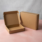 50pc, 2 Size Kraft Corrugated Cardboard Mailer Shipping Box