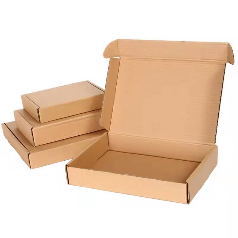 50pc, 2 Size Kraft Corrugated Cardboard Mailer Shipping Box