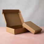 50pc, 2 Size Kraft Corrugated Cardboard Mailer Shipping Box