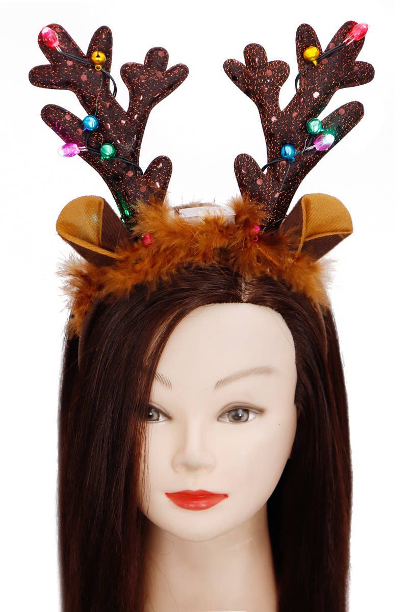 Reindeer Fuzzy Antler Led Light-up Hairband