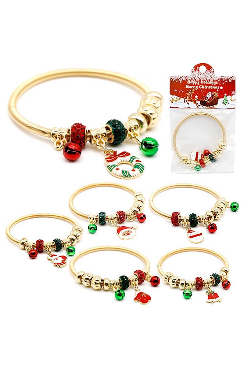 Christmas Ornament Jingle Bell Bangle Bracelet
